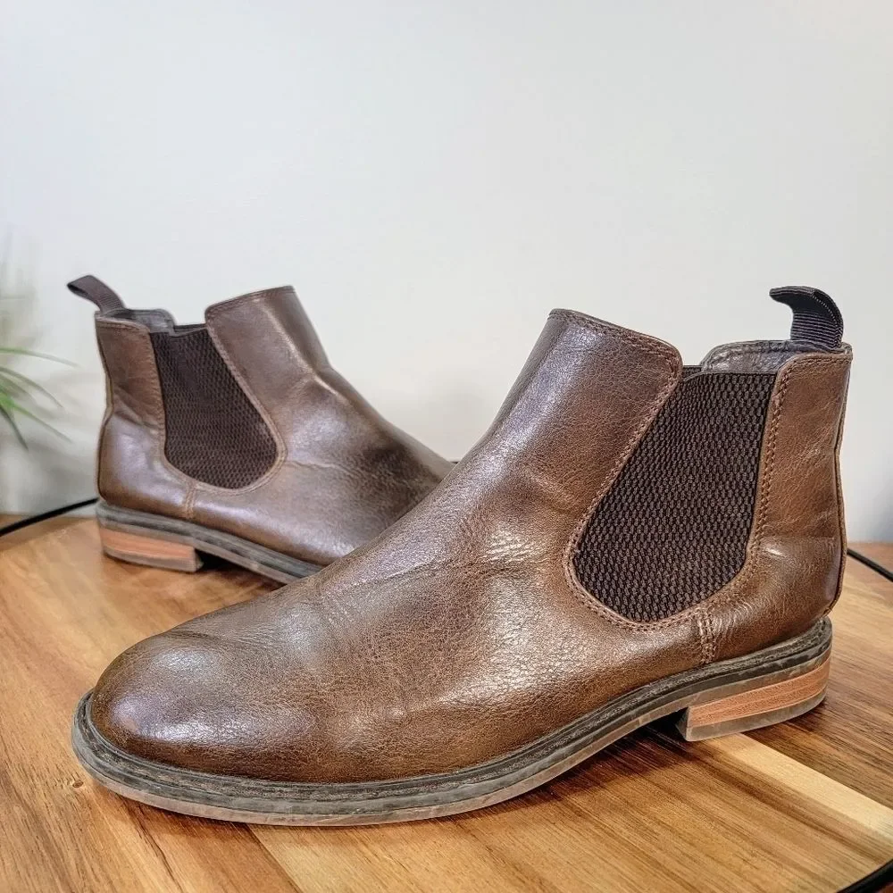 Ashford Hayes Porter Brown Leather Chelsea Boots Slip on Size 4 M
